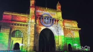 Indian Independence theme video projected at the iconic site mumbai youtubeshorts gatewayofindia [upl. by Liman323]