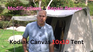 Kodiak 10x10 Canvas Tent MOD amp Repair Review kodiakcanvastent [upl. by Radburn]