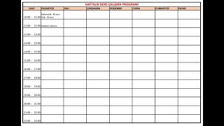 Excel ile Haftalık Ders Çalışma Programı Hazırlama ve Çıktı Alma [upl. by Pasho699]