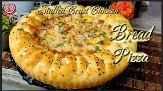 Stuffed Crust Chicken Bread Pizza Recipe By Classic Cuisine  Pizza Bread  Chicken Tikka Pizza [upl. by Fielding]