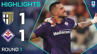 PARMAFIORENTINA 11  HIGHLIGHTS  Biraghi rescues a point with a screamer  Serie A 202425 [upl. by Ehsom697]