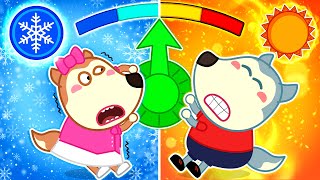 Wolfoo and Hot vs Cold Challenge with Lucy  Wolfoo Learns About Weather 🤩 Wolfoo Kids Cartoon [upl. by Aremihc168]