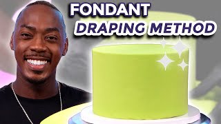 Easy Fondant Cake Covering Draping Method [upl. by Gnel]