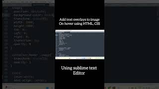 Add Text Overlays to Images on Hover with HTML amp CSS shorts coding [upl. by Norm238]