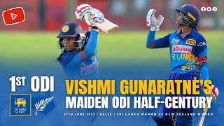 Vishmi Gunaratnes maiden ODI halfcentury [upl. by Oicnanev798]