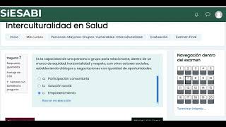 Interculturalidad en Salud 2024 Curso SiESABI Evaluacion Final Version 1 [upl. by Lepp]