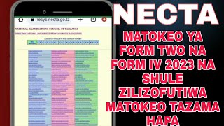 MATOKEO YA FORM TWO NA SHULE ZILIZOFUTIWA MATOKEO [upl. by Serdna310]