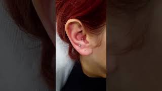 Anti Tragus And Conch Ear piercing earpiercing fashion foryou jewelry earringpiercing [upl. by Coppins412]