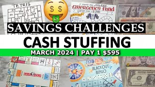 First Cash Stuffing Of March Pay 1  Savings Challenges [upl. by Alahs480]