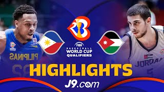 🇵🇭 Philippines vs 🇯🇴 Jordan  J9 Basketball Highlights  FIBAWC 2023 Qualifiers [upl. by Linker396]