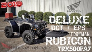 2019 Honda Foreman RUBICON 500 DELUXE DCT  EPS Walkaround  TRX500FA7 FourTrax ATV 4X4 [upl. by Ydnahs]