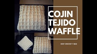 Como hacer un cojin tejido en punto waffle en crochet [upl. by Werdma777]