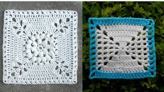 Wow super amazing crochet granny square design Love knitting [upl. by Rotman]