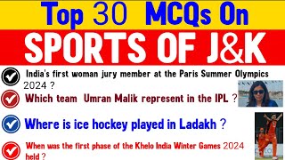 Sports Of JampK  PYQS Jkp Constable MCQs Patwari JKAS  JKPSIJRASTT Exam [upl. by Madella]