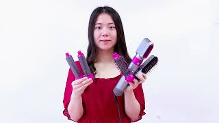 5 in 1 Hair Styler Comb Straightener Dryer Curler Iron Roller Set [upl. by Bish597]