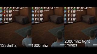 Pubg DDR3 Ram Comparison 1333mhz Vs 1600mhz Vs 2000 mhz Tight Timings [upl. by Ayot]