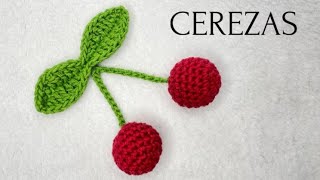 Cerezas crochet  cerezas ganchillo  cherry crochet paso a paso [upl. by Airetak474]