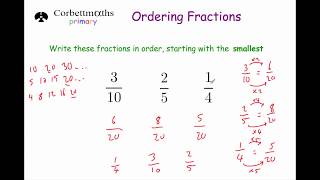 Ordering Fractions  Primary [upl. by Yerag]