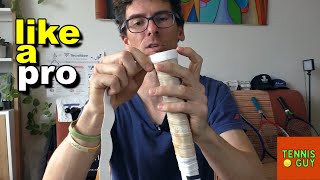 How To Change Overgrip on Tennis Racket Like a Pro  Tennis Guy [upl. by Annohsed]