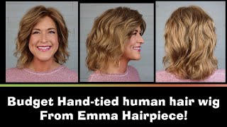 Budget Friendly FULLY HANDTIED human hair wig from Emma Hairpiece EW73  This is INCREDIBLE [upl. by Nauqe111]