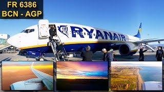 TRIP REPORT  Ryanair  BARCELONA  MALAGA  Epic Sunrise Flight  Boeing 737 [upl. by Carola973]