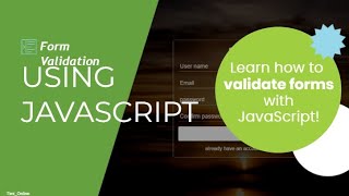 JavaScript form validation [upl. by Gazo802]