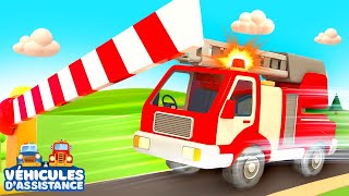 Le camion de pompiers bloqué dans lembouteillage Véhicules dassistance Dessin animé pour enfants [upl. by Einuj]