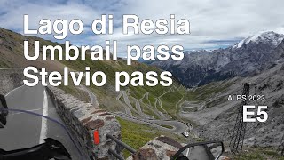 Lake Resia Umbrail pass Stelvio pass  Alps 2023 E5  Motorcycle touring  Energica Experia [upl. by Kruse]