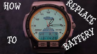 How to Change the Battery on an Analog Digital Vintage Timex Ironman [upl. by Urbana]