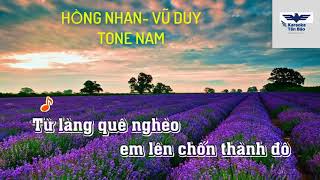 KARAOKE Hồng Nhan Vũ Duy Tone NAM Beat Chuẩn Karaoke Tấn Bảo [upl. by Idac]