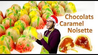 Recette CHOCOLAT DE NOEL CARAMEL NOISETTE  Christmas caramel hazelnut truffles EN subs [upl. by Oal]