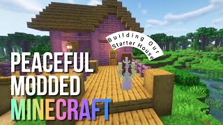 Peaceful Modded Minecraft 2  Building Our Starter House [upl. by Bathelda28]