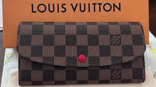 Louis Vuitton LV  Emilie Wallet  Damier Ebene Unboxing amp Review [upl. by Ximenez]