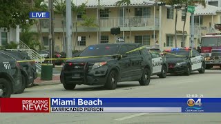 Police Deal With Barricaded Man On Miami Beach [upl. by Ecnarretal329]