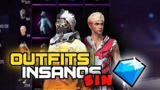 ¡LOS MEJORES OUTFITS INSANOS SIN DIAMANTES PARA FREE FIRE  PARTE 3 [upl. by Morty]