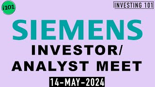 Siemens Limited Analysts  Institutional Investors call  14May2024 [upl. by Darce745]