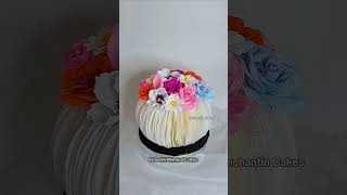 Wafer paper cake Crepe paper flower Buttercream cake Wafer paper decoration cake waferppaper [upl. by Nolyarg]