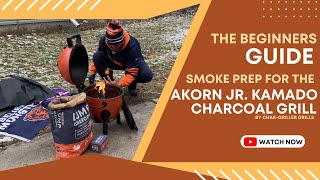 Smoke Prep for the Akorn Jr Kamado Charcoal Grill [upl. by Shabbir]