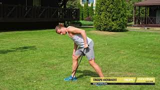 Triceps Kickbacks Arms with Long Resistance Bands [upl. by Royal]