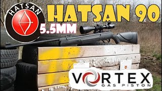 Wiatrówka sprężynowa Hatsan 90 Vortex 55mm 16 jouli [upl. by Atirak]