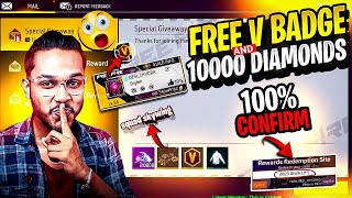 Free V Badge And 10000 Diamonds Redeem Code 🥳 [upl. by Alset]