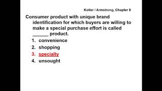 Principles of Marketing  QUESTIONS amp ANSWERS  Kotler  Armstrong Chapter 8 [upl. by Lanita]