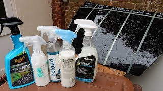 Meguiars Hybrid Ceramic Wax V Reload V Cure V Quartz Max V Remax  SI02 Silica Spray Shootout [upl. by Uahc]