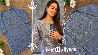 Summers mirror work shirt design idea🌺Iqra Aziz💰Under 5k🌻from scratch kurtidesign pinterest [upl. by Bindman]