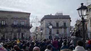 San Sebastiano 2024  Acireale Uscita e arrivo a Piazza Duomo [upl. by Animrac17]