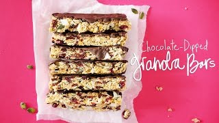 Chocolate Dipped Chewy Granola Bars [upl. by Attesor]