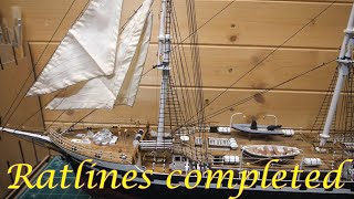 Ratlines completed  Belem Tall Ship Build Diary 62 [upl. by Akimaj]