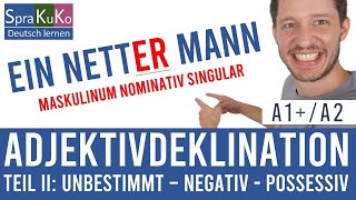 Adjektivdeklination nach dem unbestimmten negativen und possessiven Artikel  Teil 2  A1A2 [upl. by Kial325]