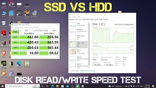 Disk ReadWrite Speed with Crystal Disk Mark  SSD vs HDD SATA [upl. by Kanal837]