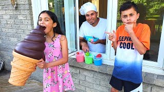 Heidi و Zidane مع قصة آيس كريم عملاقة ولذيذة ice cream story [upl. by Aneleh133]